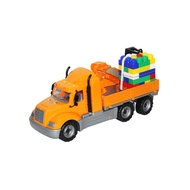 Camion-macara + palet cuburi - Mike, 53x19x26 cm, Wader