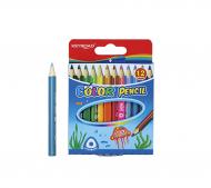 Creioane scurte 12 culori KEYROAD, triunghiulare, KR971285