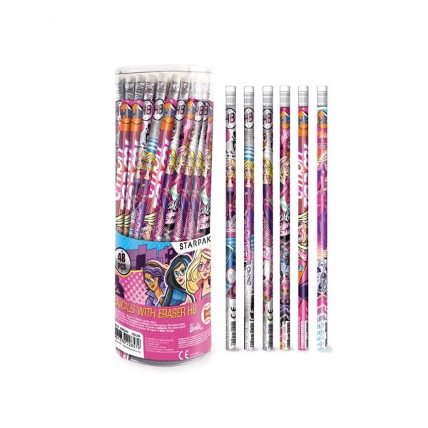 Creion cu guma, Barbie, 48 buc/set - STARPAK