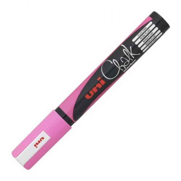 Marker cu creta lichida roz fluorescent Uni-ball Chalk PWE-5M