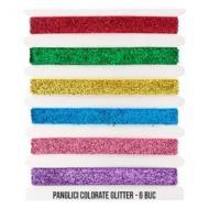 Panglici colorate glitter - 6 buc