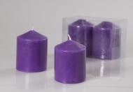 Set 2 lumanari clasice violet 8x6 cm