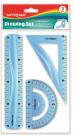 Set geometrie 20cm KEYROAD KR970858 3 piese/blister PVC flexibil diverse culori
