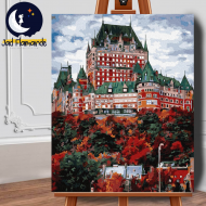 Set pictura pe numere (panza) Frontenac Castel din Canada 50x40 cm